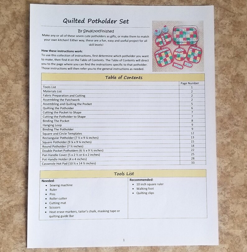 This is the first page of the tutorial so you can see the format and table of contents.