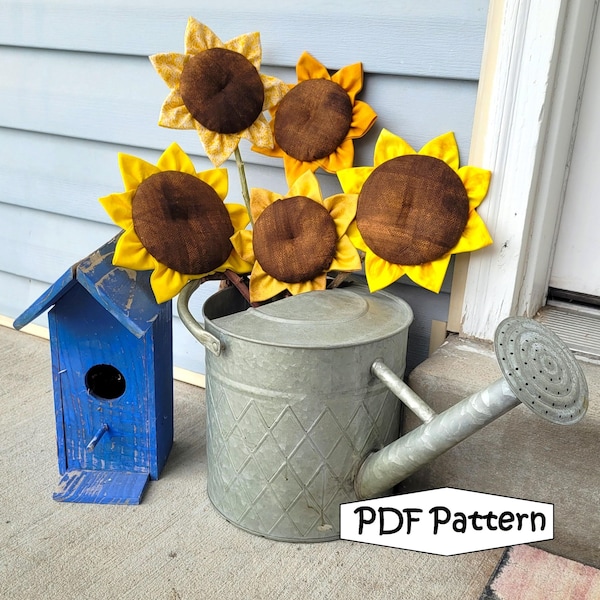 Sunflower Sewing Pattern PDF: Easy DIY Fall Flower Decoration (Digital Download