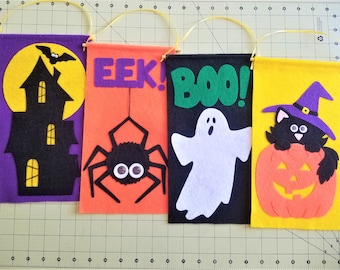 Filz Halloween Banner Dekoration PDF Patterns, Filz Applikation Basteln (Digitaler Download)