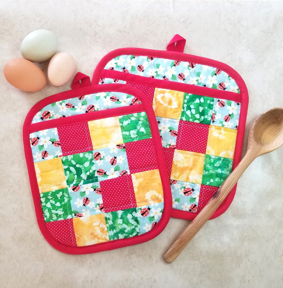 Easy Potholder Pattern Set Rectangular or Square With Pocket PDF