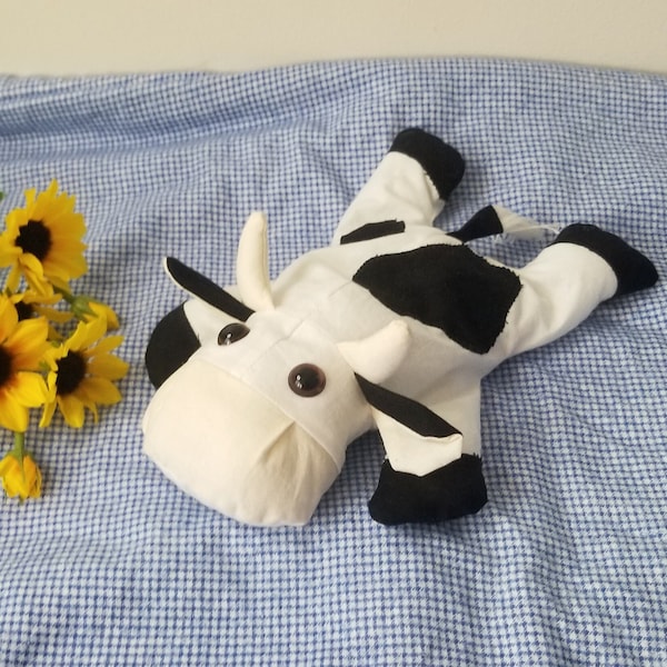 Beanbag Cow PDF Pattern - Easy Stuffed Cow Tutorial - Memory Cow Instant Digital Download PDF - Fun Cow Sewing Pattern To Make Beanbag Cows