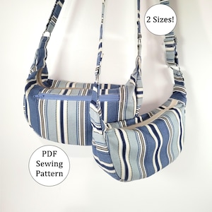 PDF Crossbody Crescent Bag Pattern - 2 Sizes Crossbody Purse Pattern and Tutorial - Digital Download - Hobo Bag - Purse Pattern