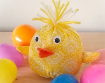 PDF Osterküken Schnittmuster Digitaler Download - Stoff- oder Sitzsack Küken Spielzeug Anleitung - lustiges Ostergeschenk oder Dekoration - Baby Huhn