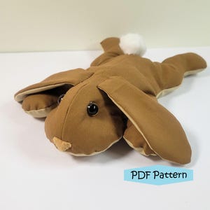 Modello PDF Bean Bag Rabbit - Coniglietto di peluche facile - Modello fai da te per coniglio da scaricare immediatamente - Progetto di cucito facile e divertente - Regalo di Pasqua