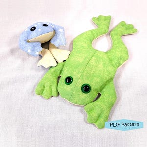 Sitzsack Frosch Muster - PDF Download Datei Für 2 Größen von niedlichen Fröschen 23 und 28 cm - Einfache Anleitung