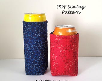 Patrón de costura para funda de lata – Tutorial para portavasos térmico (Descarga en PDF)
