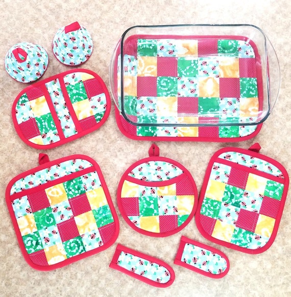 Quilted Potholder Patterns: DIY Hot Pads Collection Including 7 patterns (PDF Download)