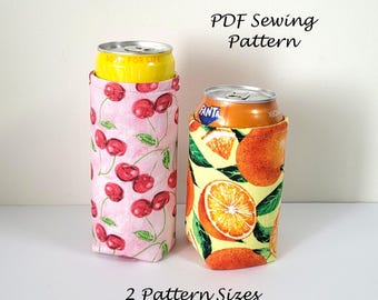 Patrón de costura para funda de lata – Tutorial para portavasos térmico (Descarga en PDF)