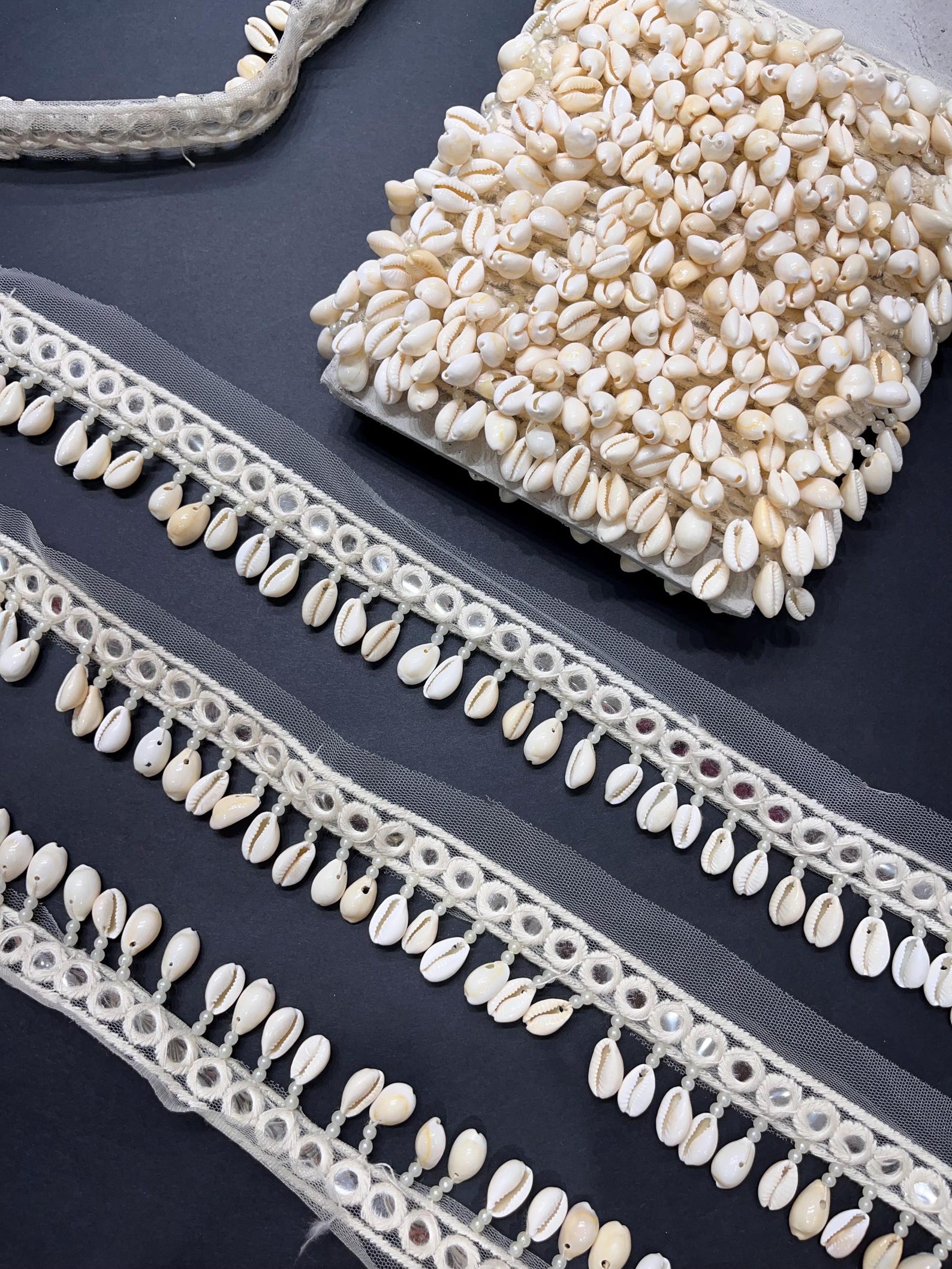 Shell Pattern Lace 1 Yard Shell Trim Lace Hanging Shell Trim Latkan Lace Kodi Lace Trim ...