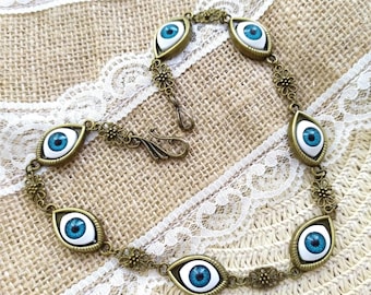 Vintage Style Evil Eye Choker Necklace