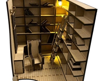 Intrigue Book Nook Kit: Miniature Library with 3D Resin Embellishments