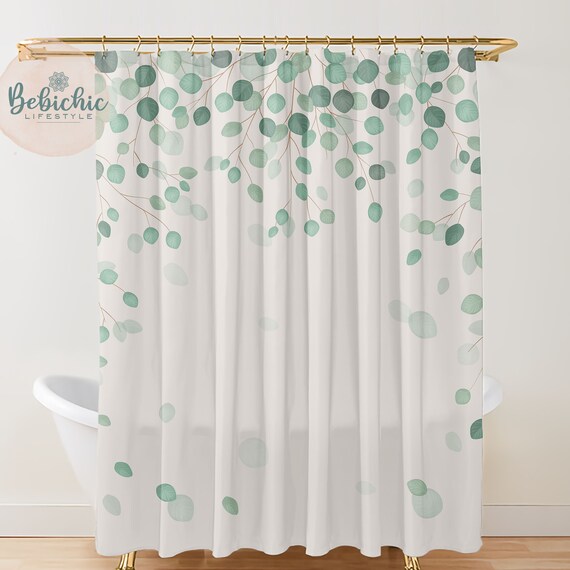 Shower Curtains Eucalyptus Leaves Minimalist Bathroom Decor Canada Shower Curtains Eucalyptus Leaves, Nature Shower Curtain Canada