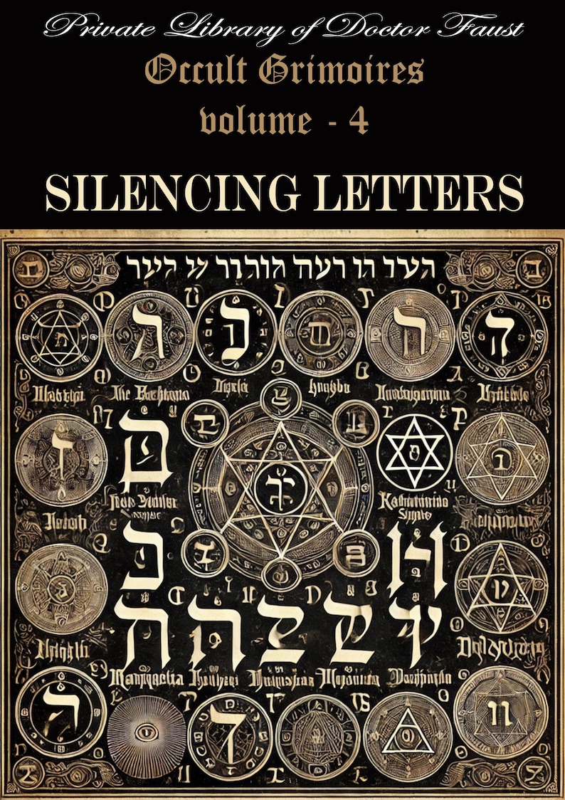 Antique Book, Hebrew Letters Jewish Grimoire, Kabbalah Magic Secret Societies Occult Order Magick Occultism Manuscript