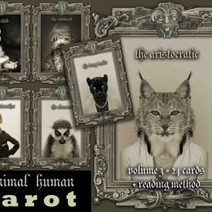Baraja de Tarot de Animales y Humanos, Oráculo de Edición Limitada, Cartas de Adivinación de Guías Espirituales, Cartomancia Antigua Vintage