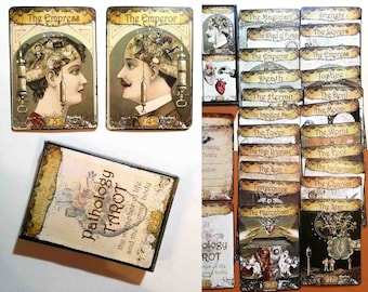 pathology, tarot cards deck, limited edition, medical artwork, vintage medicine, antique anatomy, old surgery, doctor gift