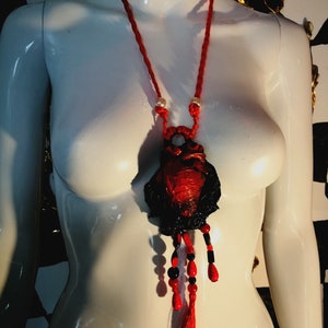 Love Talisman, Arrowed Burning Heart, Attraction Love Protection Talisman Loveling Amulet, Anatomical Heart Pendant Bib