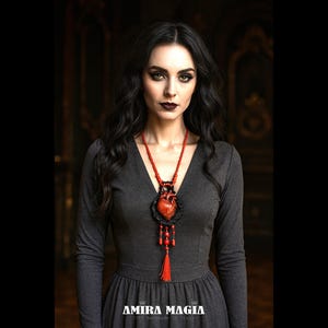 Love Talisman, Arrowed Burning Heart, Attraction Love Protection Talisman Loveling Amulet, Anatomical Heart Pendant