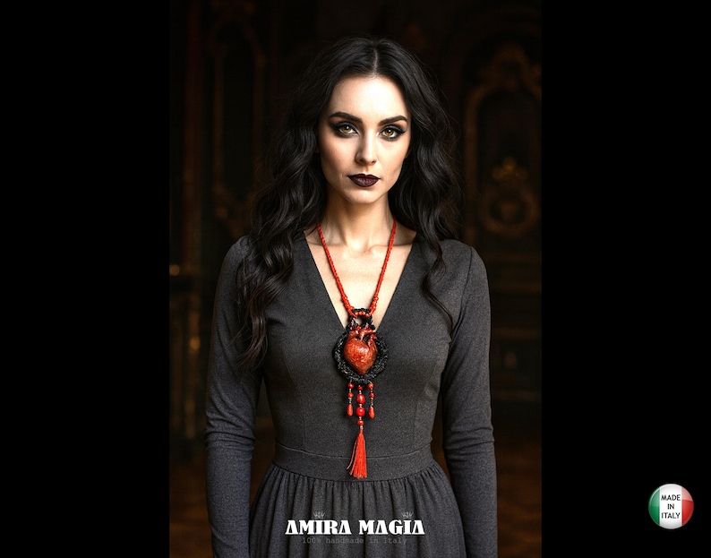 Love Talisman, Arrowed Burning Heart, Attraction Love Protection Talisman Loveling Amulet, Anatomical Heart Pendant