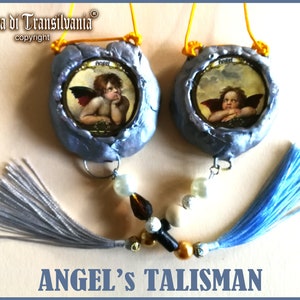 Guardian Angel, Cherubim Pendant Magic Symbols, Archangel Charm Seraphim, Angel Wings Magic Talisman, Cherub Jewelry Bib