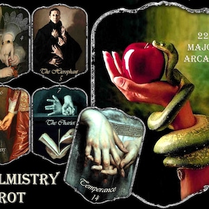 Handlesen, Palmistry Art Tarot Kartenspiel, Major Arcana, Limited Edition, Handlesen, Orakelkarten Chiromantie