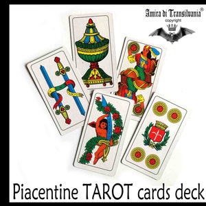 Antique Tarot Card, Oracle, Limited Edition, Italian Tarot, Piacenza, Play Card, Divination, Fortune Teller, Cartomancy