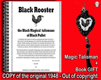 Antique Book Occultism Magic Ritual, Black Rooster Esoteric Grimoire Secret Society, Occult Witchcraft Magick