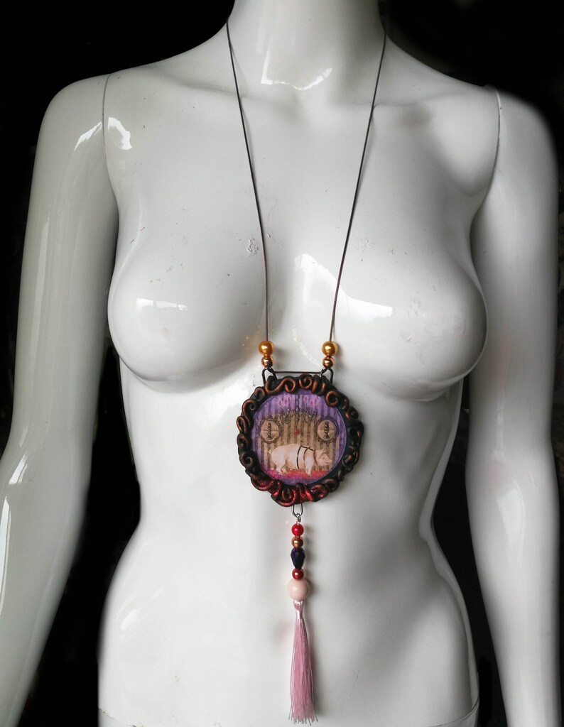 Good Luck Amulet, Pig Richness Symbol, Attraction Wealth Success Money Abbondance Rich, Magic Power Talisman Pendant