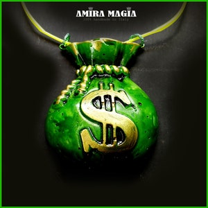 Collana con simbolo del dollaro, amuleto con ciondolo di buona fortuna, talismano di attrazione della ricchezza del denaro, rituale più potente