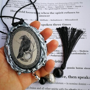 Black Raven, Germanic Folklore Witch Hunt, Antique Book Witchecraft Occult Grimoire, Secular Manuscript Magic Rituals