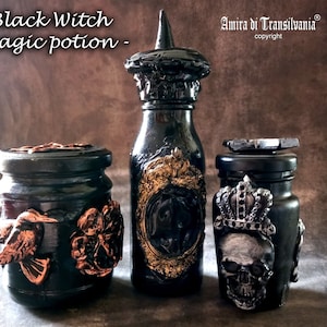 Magic Potion, Black Witch Altar Apothecary Vintage Bottle, Old Witchcraft Dark Magick Ritual, Love Spell Money Sorcery