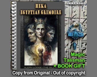 Libro antico, Antico Egitto, Magia oscura, Segreto occulto, Esoterismo, Dea egizia Heka, Divinità Ecate, Grimorio, Scarabeo, Amuleto