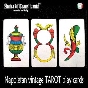 Antique Tarot Card, Oracle Card Limited Edition Italian Napoletan, Divination Fortune Teller Cartomancy Bridge Play Game
