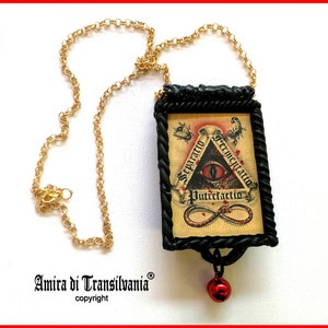 Evil Eye, Snake Necklace, Occult Protective Talisman, Alchemy Protection Symbol Amulet, Triangle  Pendant Scorpio Fly