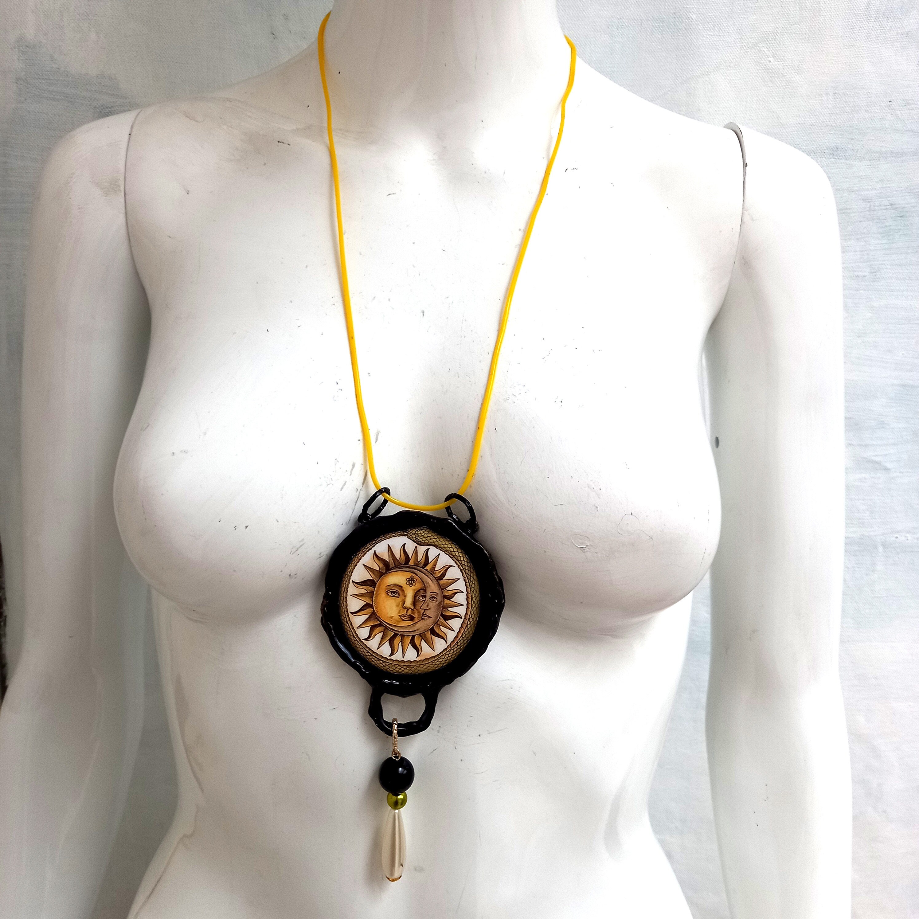 Collier Pendentif Serpent Ouroboros - Symbole D'éternité - Bronze Sur Cuir Noir 51cm - Neuf Avec étiquettes