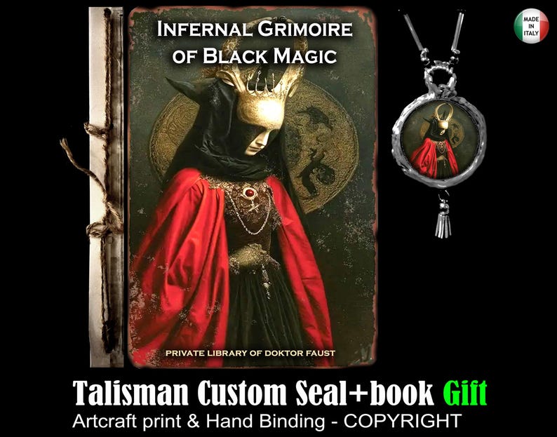 Infernal Grimoire of Black Magic, Revenge Ritual Instruction, Antique Book Forbidden Knowledge, Occult Magic Occultism
