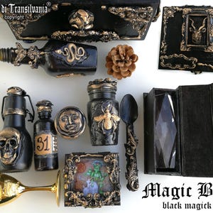 Apothekerschrank, Vintage Magie Hexerei Box, Starter-Set, Schwarze Magie Ritual, Zaubertränke Flasche, Weihrauch-Brenner