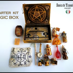 Magic Potion, Chest of Drawers, Witchcraft Starter Kit Vintage Apothecary Cabinet Set, Wicca Witch Jar Spell Seal Sigil