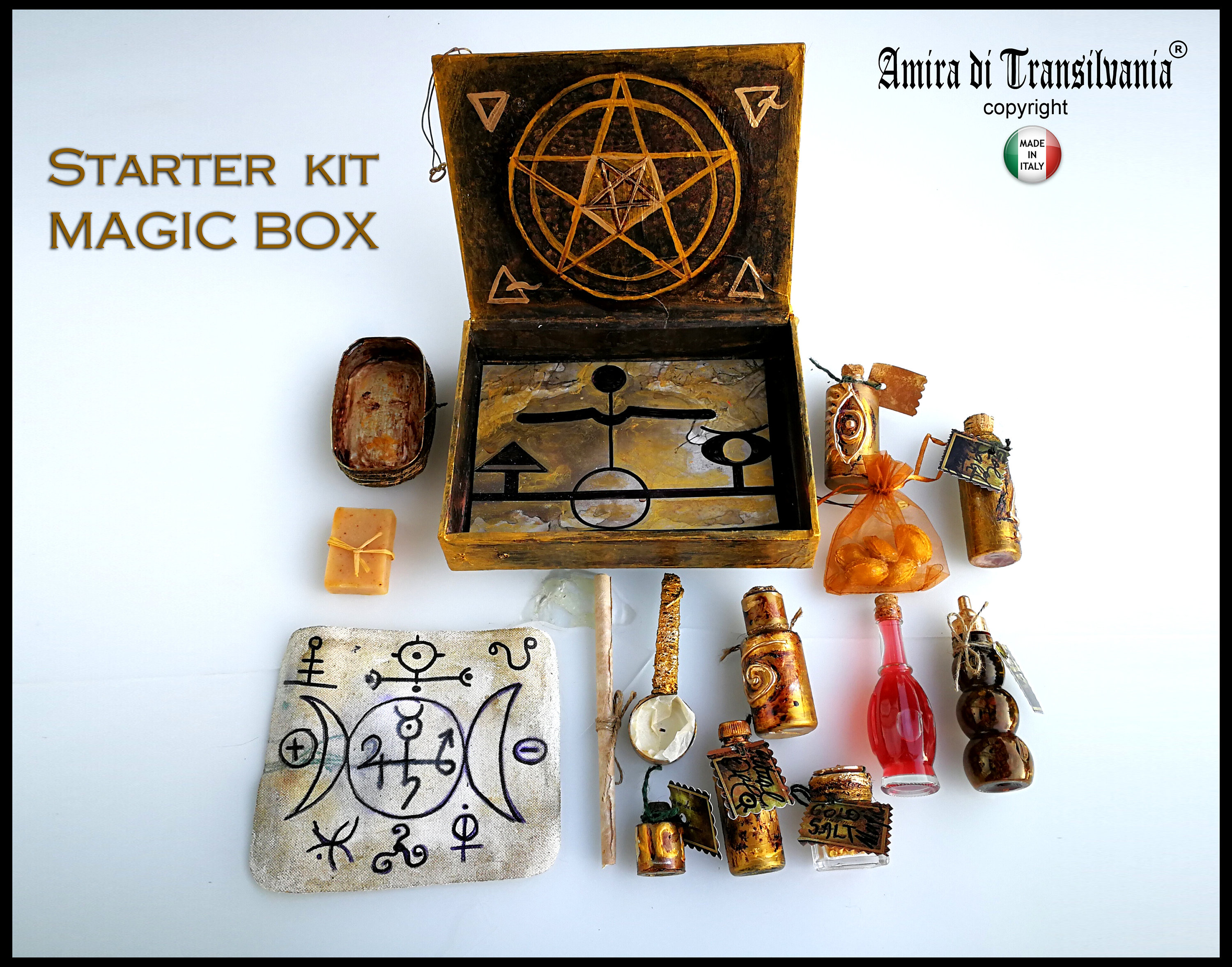 Amazing 90-piece Witchcraft Starter Kit With Spell Candles / Natural  Crystals 