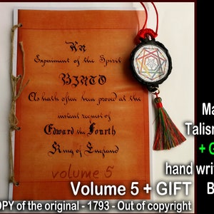 Handwritten Book Antique Manuscript, Occult Black Magick Lesser Key of Solomon, Magic Grimoire  Kabbalah Kabbalistic