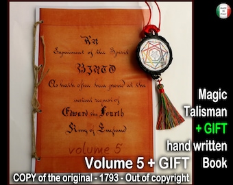 Handwritten Book Antique Manuscript, Occult Magick Lesser Key of Solomon, Magic Grimoire  Kabbalah Kabbalistic