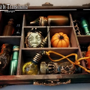 Zauberbox, Hexen Start Set, Hexenaltar Wicca Hexen, Heidnisches Ritual Vintage Apothekerschrank, Kommode
