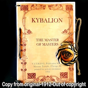Antique Book Magick Occult, Kybalion Manuscript Hermetic Powerful Magic, Esoteric Occultism Grimoire Vitriol Magick Eye