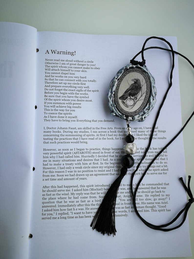 Black Raven, Germanic Folklore Witch Hunt, Antique Book Witchecraft Occult Grimoire, Secular Manuscript Magic Rituals
