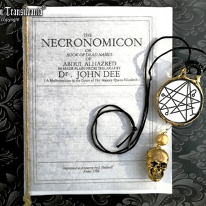Necronomicon Book by John Dee, Occultism Occult Ceremonial Black Magic, Antique Grimoire Cthulhu Sigil H. P. Lovercraft
