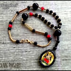 Satanic Rosary, Baphomet Amulet Magic Powers Symbol, Black Magic Ritual Satan, Lucifer Demon Devil Satanist Pendant