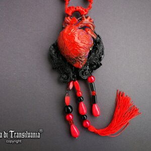 Love Talisman, Arrowed Burning Heart, Attraction Love Protection Talisman Loveling Amulet, Anatomical Heart Pendant Bib