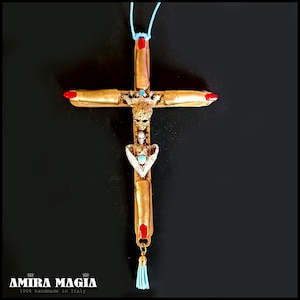 Satanic Necklace, Baphomet Upside Down Cross, Antichrist Inverted Cross Rosicrucian, Fingers Sigil of Lucifer Satan 666