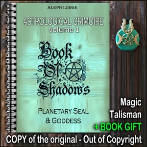 Book of Shadows, Antique Grimoire Witchcraft Manual, Esoteric Astrology Forbidden Knowledge, Occult Secret Societies