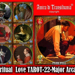 Amor espiritual, baraja de cartas del tarot, explicación del libro de los arcanos mayores, cartas del oráculo del amor prohibido, cartomancia adivina