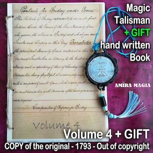 Handwritten Book Antique Manuscript, Occult Black Magick Lesser Key of Solomon, Kabbalistic Magic Grimoire Kabbalah V-4